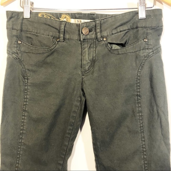 BB Dakota Green Cropped Pants Buttons Down the Leg Size 5 - Picture 4 of 7